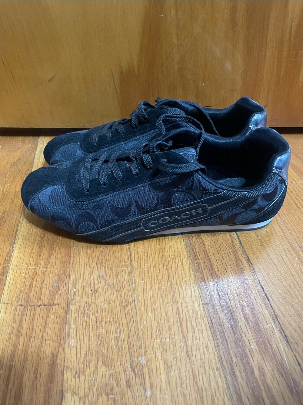 Coach Hilary Black Signature Logo Sneakers